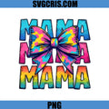 Mama Rainbow Bow PNG, Colorful Mama Bow Design PNG