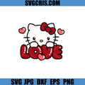 Hello Kitty Love SVG, Cute Heart Love Kitty Illustration SVG