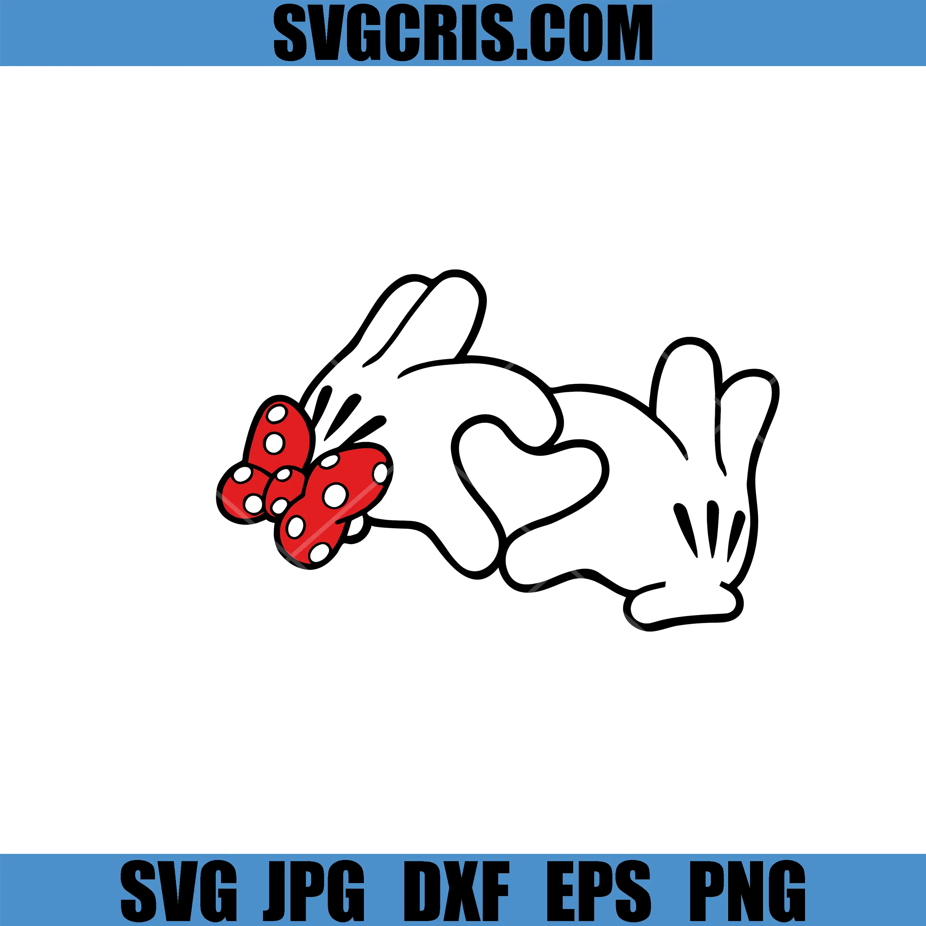 Mickey Minnie Hand Heart SVG, Valentine Love Gloves SVG, Valetine Day SVG