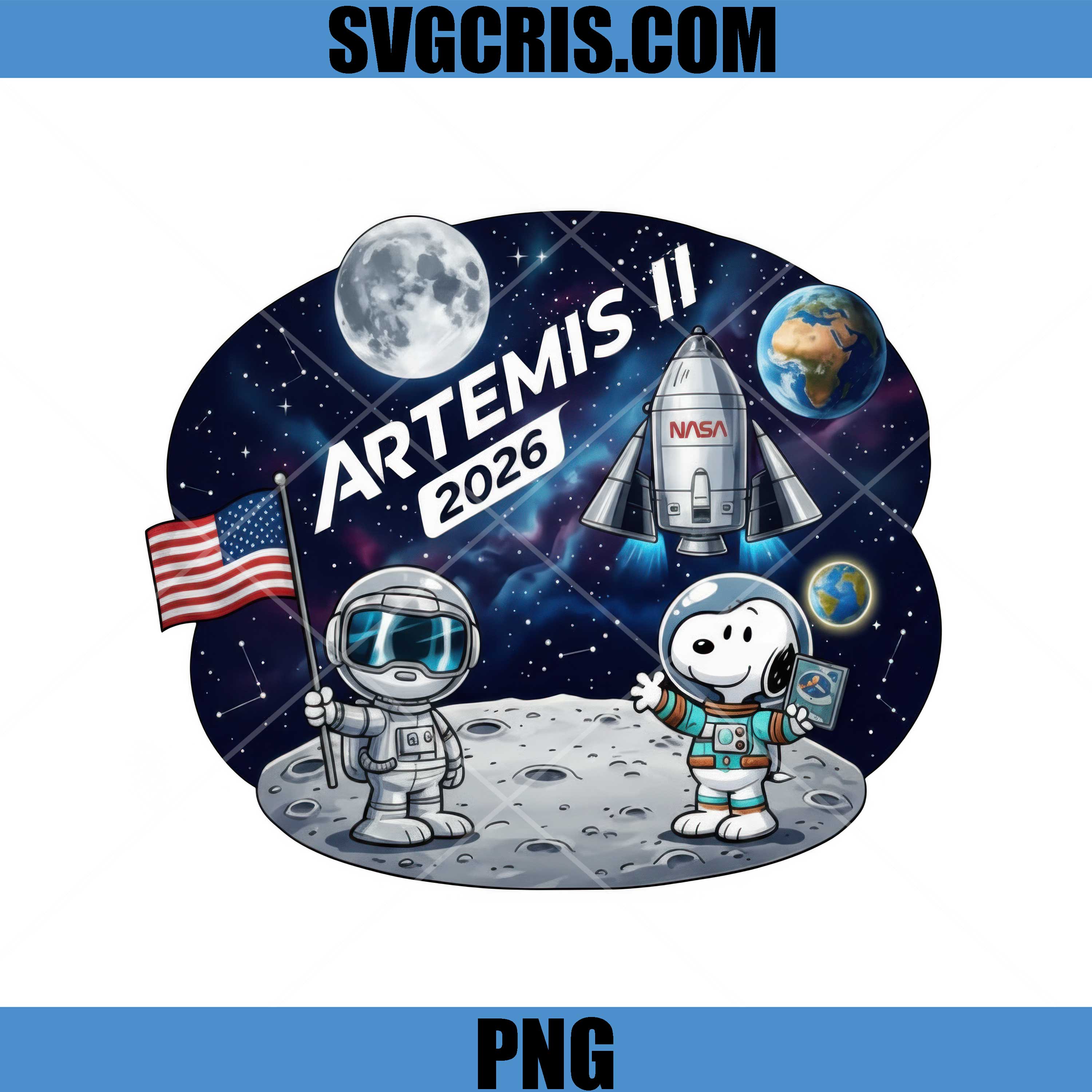 Artemis II Rocket Snoopy PNG, Back To The Moon Design PNG