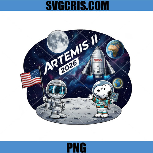 Artemis II Rocket Snoopy PNG, Back To The Moon Design PNG