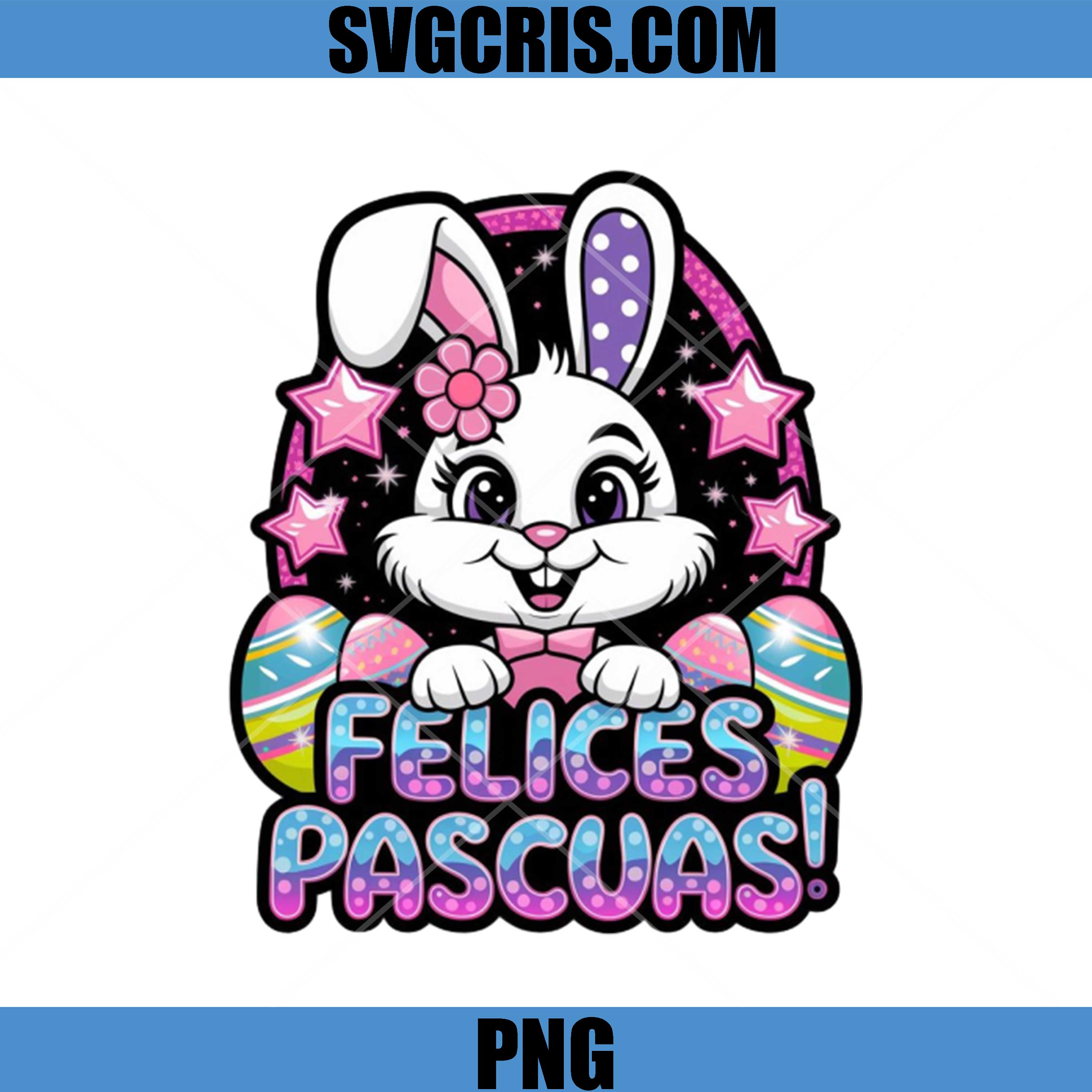 Felices Pascuas PNG, Bunny With Easter Eggs Cute Design PNG, Spanish Easter Bunny PNG