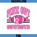 Pink Out Cowboys PNG, Breast Cancer Football PNG