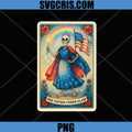 One Nation Under Glam Skeleton Lady PNG, Patriotic Americana Art PNG