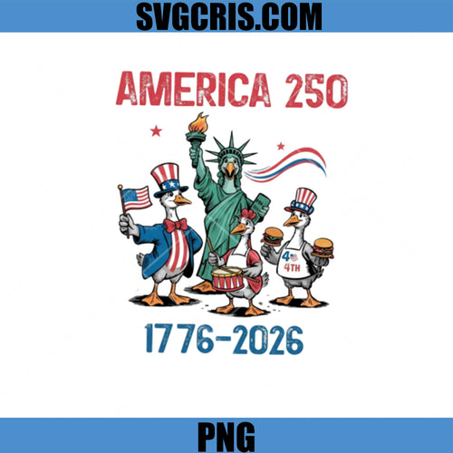 America 250 Patriotic Geese PNG, Fourth Of July 1776–2026 PNG