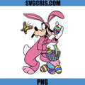 Easter Disney Bunny Cartoon PNG, Cute Bunny Holding Eggs Easter Design PNG