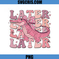 Later Gator Pink PNG, Cute Alligator With Bow PNG