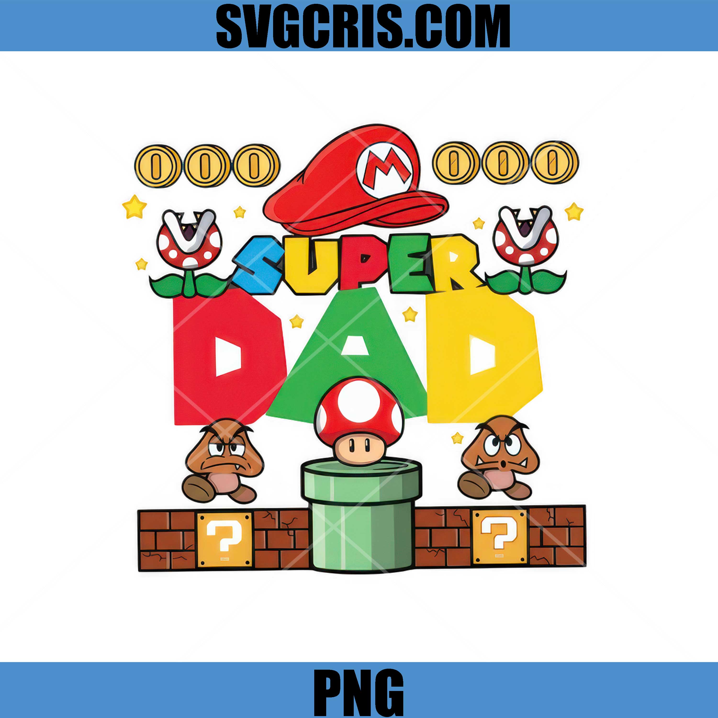 Super Dad Mario Fun PNG, Super Daddio PNG, Funny Dad PNG