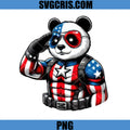 Captain America Panda Salute USA Hero PNG, Panda Superhero Design PNG