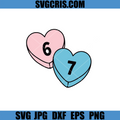 Cute Heart Numbers 6 And 7 SVG, Couple Love Anniversary Design SVG