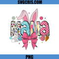 Mama Bunny Easter PNG, Cute Rabbit Bow Eggs Carrot PNG