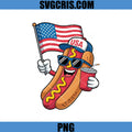 USA Hotdog Character With Flag PNG, Fourth Of July Hotdog With Drink PNG