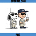 Snoopy Yankees Baseball PNG, Cool Dog Coffee Boy PNG