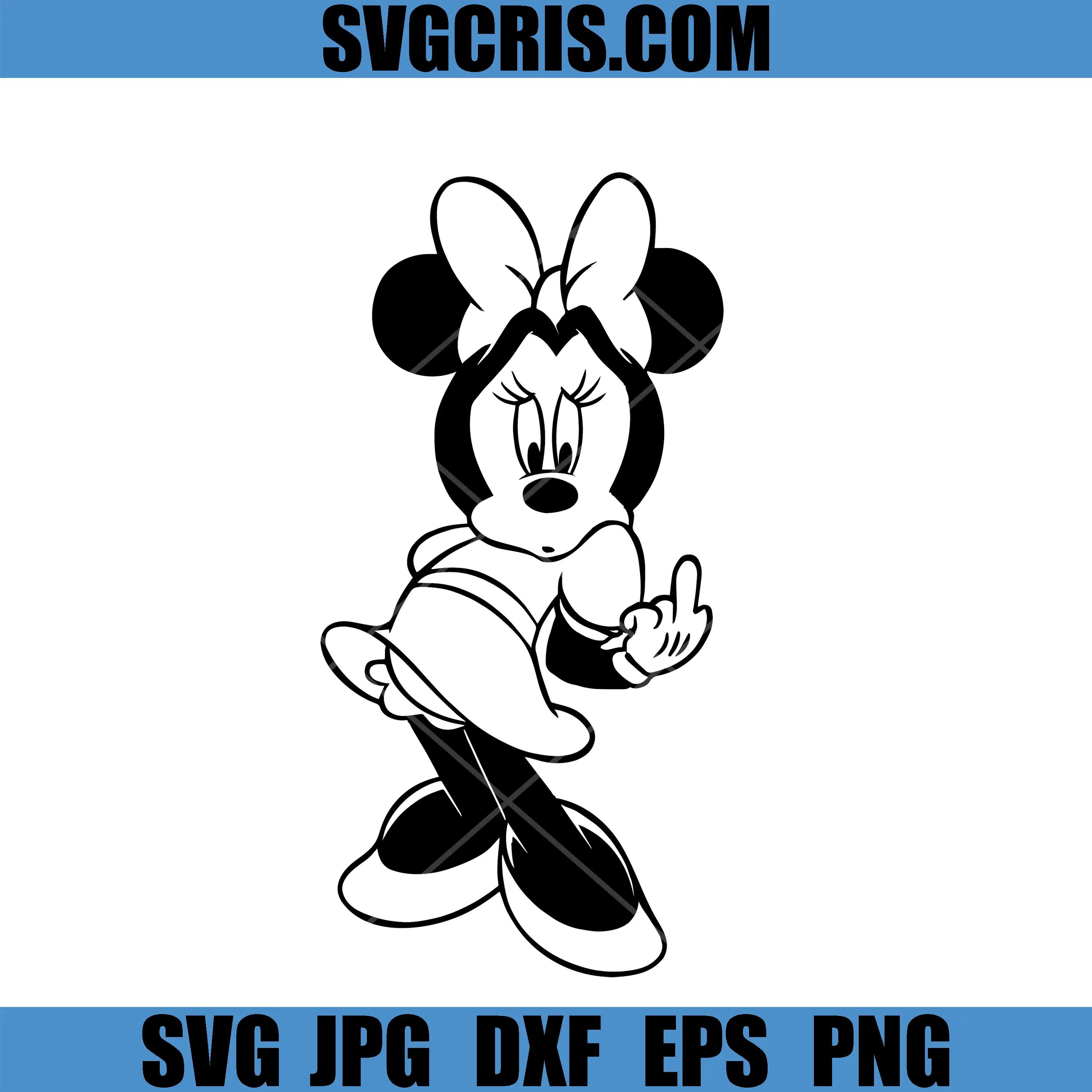 Minnie Mouse Attitude SVG, Sassy Cartoon Line Art SVG