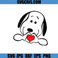 Cute Snoopy Heart SVG, Valentine Cartoon Dog Illustration SVG