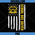 School Bus Driver Flag Vintage PNG, American School Bus Driver Design PNG