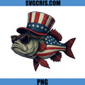 American Flag Fish Wearing Hat PNG, American Flag Fish PNG
