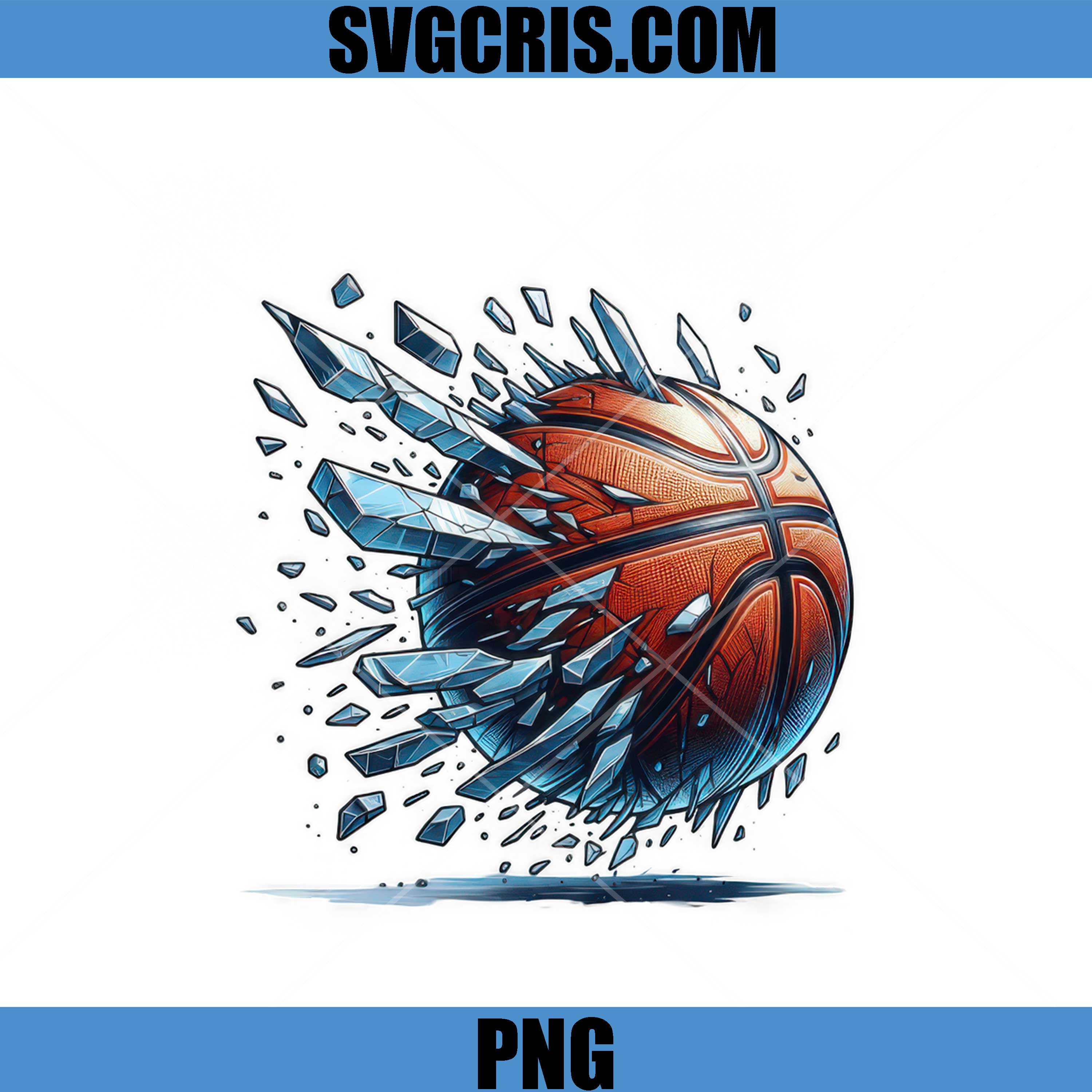 Shattered Basketball Explosion Art PNG, Dynamic Sports Ball PNG