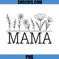 Mama With Wildflower Outline PNG, Minimal Mom PNG, Mothers Day PNG