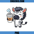 Cute Zebra Coffee Lover PNG, Kawaii Animal Drinking Coffee Design PNG