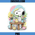 Snoopy Bunny Ears Painting Easter Eggs PNG, Cartoon Snoopy Bunny Ears PNG