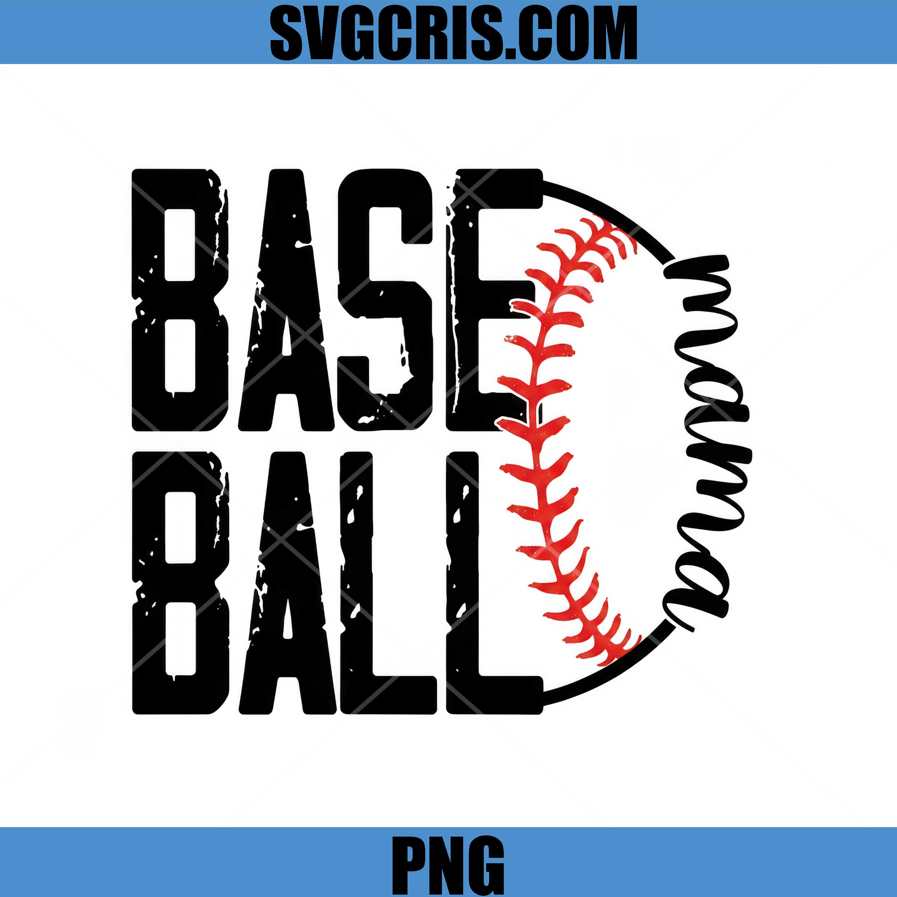 Baseball Typography With Ball PNG, Sports Mom PNG