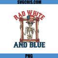 Rad White And Blue Skull Frame PNG, Patriotic Skeleton 4th July PNG