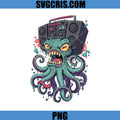 Angry Octopus With Boombox Head PNG, Monster Music Creature PNG