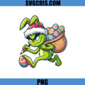 Grinch Easter Bunny With Eggs Basket PNG, Funny Grinch Easter PNG