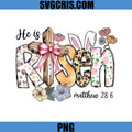 He Is Risen Floral Cross Matthew 286 PNG, Easter Christian Design PNG
