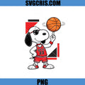 Snoopy Basketball Player PNG, Bulls 23 Cartoon Dog PNG