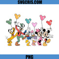 Cute Disney Friends With Balloons PNG, Mickey Group PNG
