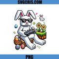 Gaming Bunny With Controller Easter Eggs PNG, Bunny Easter Pixel Style PNG