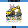 Eggs-Cavator PNG, Cute Easter Excavator PNG, Bunny Eggs Design PNG