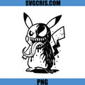 Venom Pikachu Dark Horror Design PNG, Creepy Pokemon Art PNG