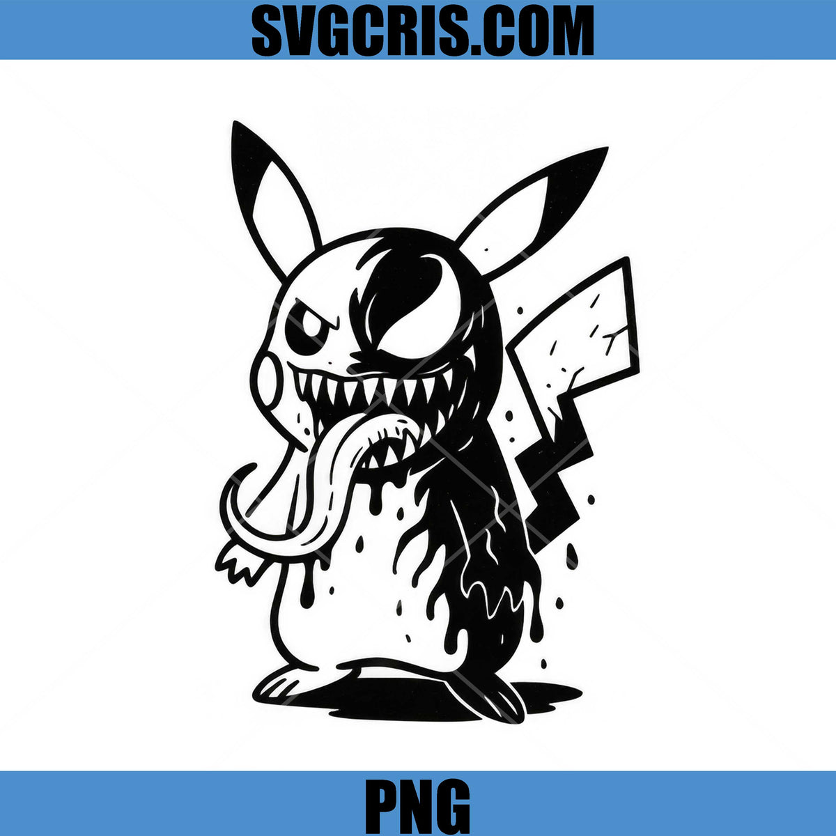 Venom Pikachu Dark Horror Design PNG, Creepy Pokemon Art PNG – SVGCRIS