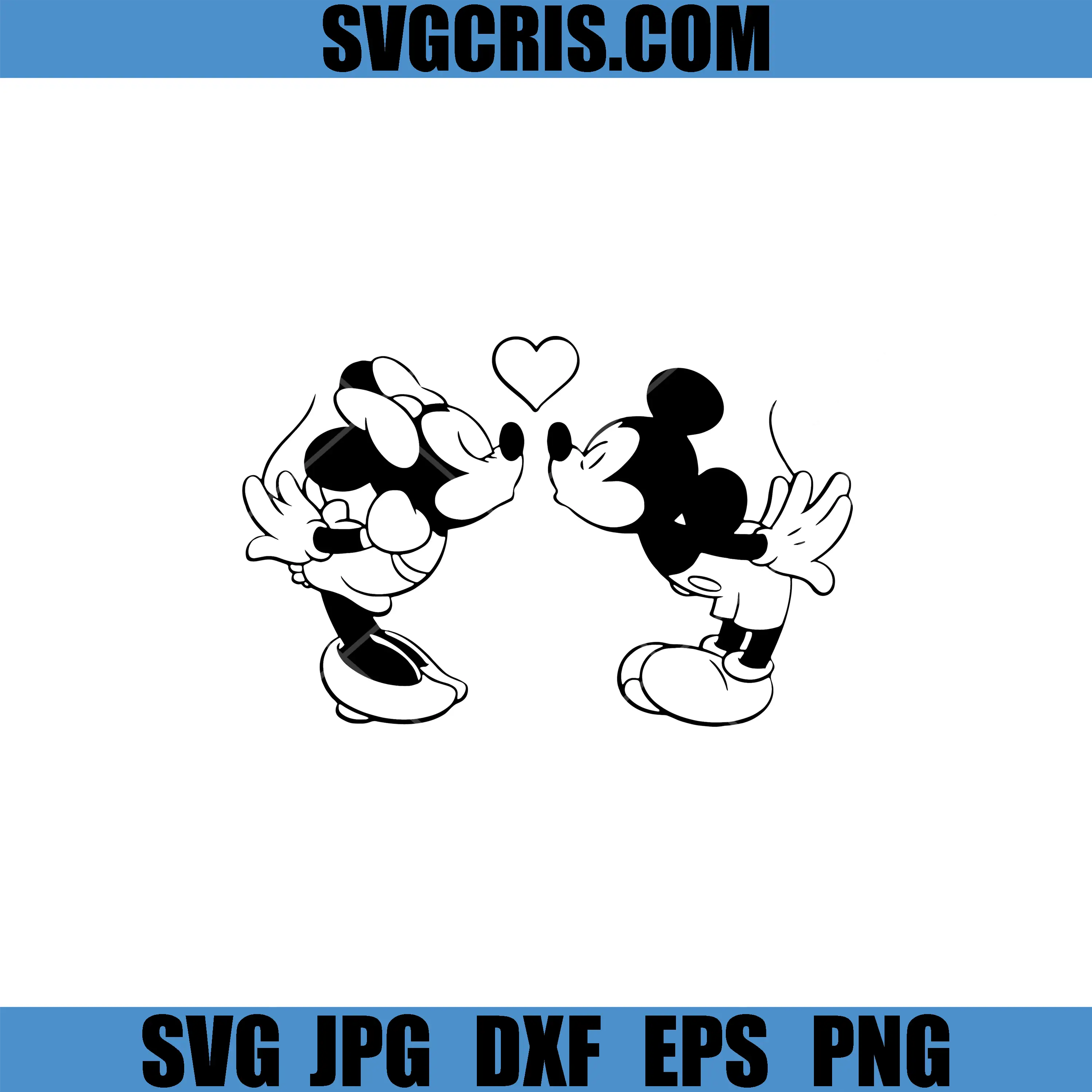 Cute Mouse Couple Kiss SVG, Valentine Love Cartoon SVG, Valetine Day SVG