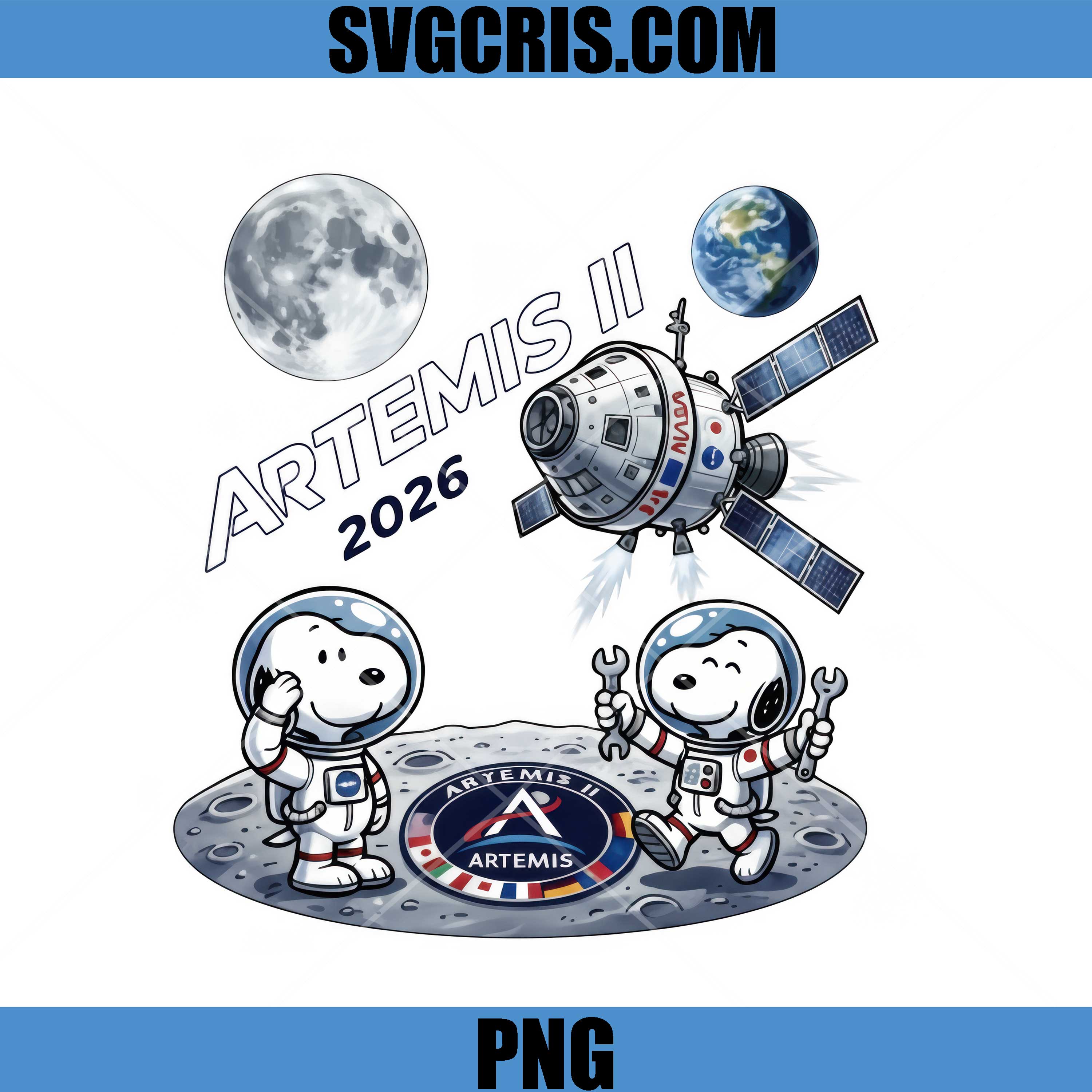 Artemis II Rocket Snoopy 2026 PNG, Back To The Moon Design 2026 PNG