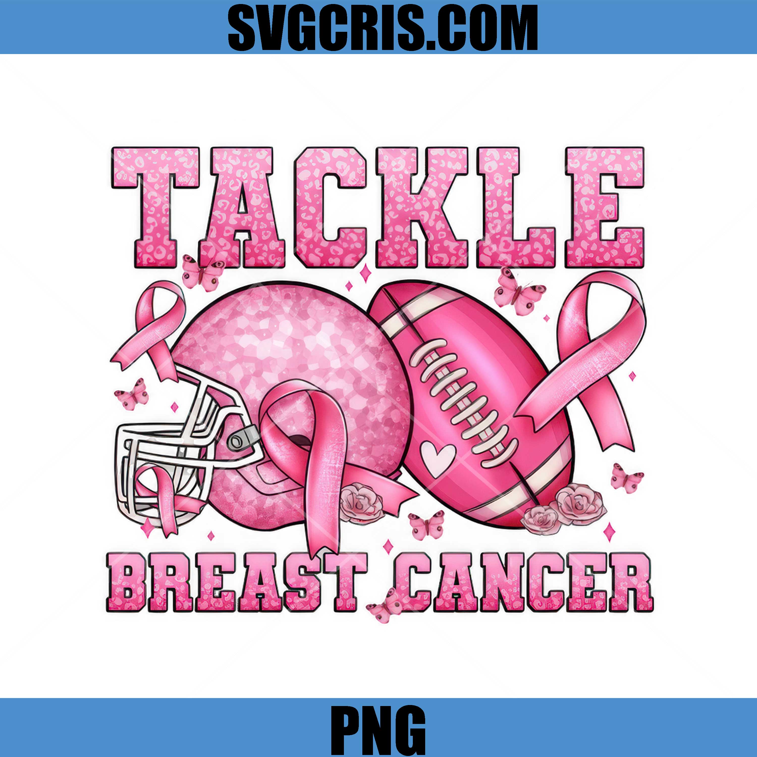 Tackle Breast Cancer PNG, Pink Football Awareness PNG