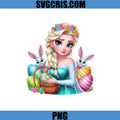 Princess Elsa With Easter Eggs And Bunnies PNG, Cute Spring PNG