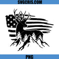 Deer American Flag Mountain Forest PNG, Patriotic Hunting PNG