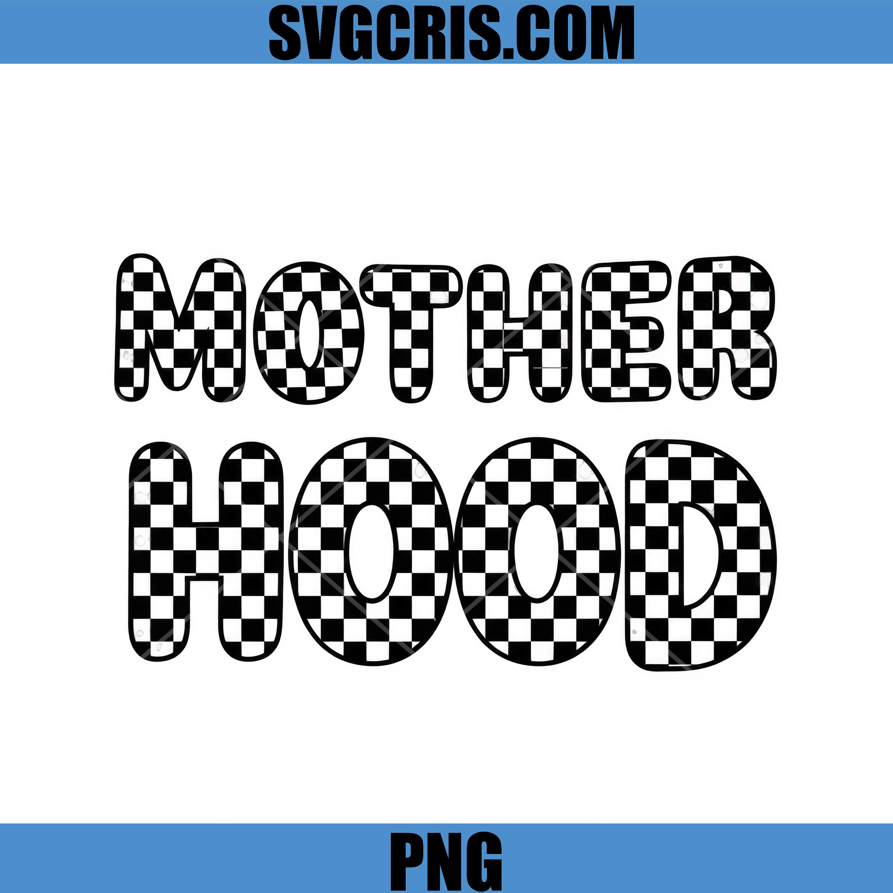 Mother Hood Checkered Text PNG, Retro Mama Style PNG
