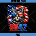 8647 Cat Patriotic PNG, 86 47 Funny Cat USA Flag Sunglasses PNG