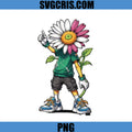 Cool Flower Head Street Character PNG, Urban Plant Style PNG