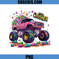 Easter Bunny Monster Truck Crusher PNG, Egg Smash Truck PNG