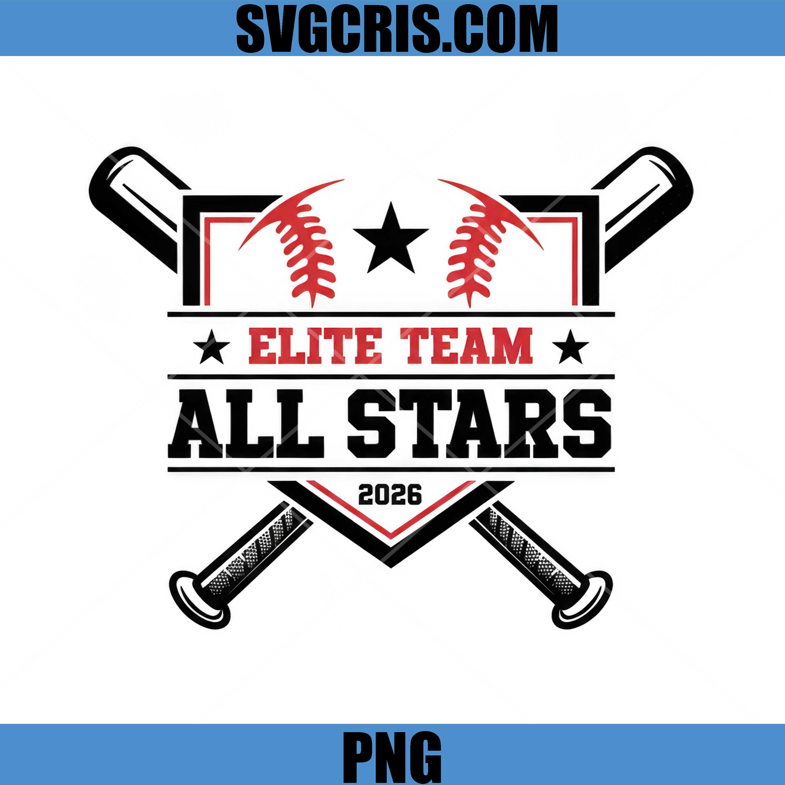 Elite Team All Stars Baseball 2026 Design PNG, Sports Team PNG