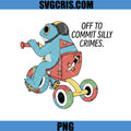 Off To Commit Silly Crimes PNG, Funny Frog Riding Bike PNG