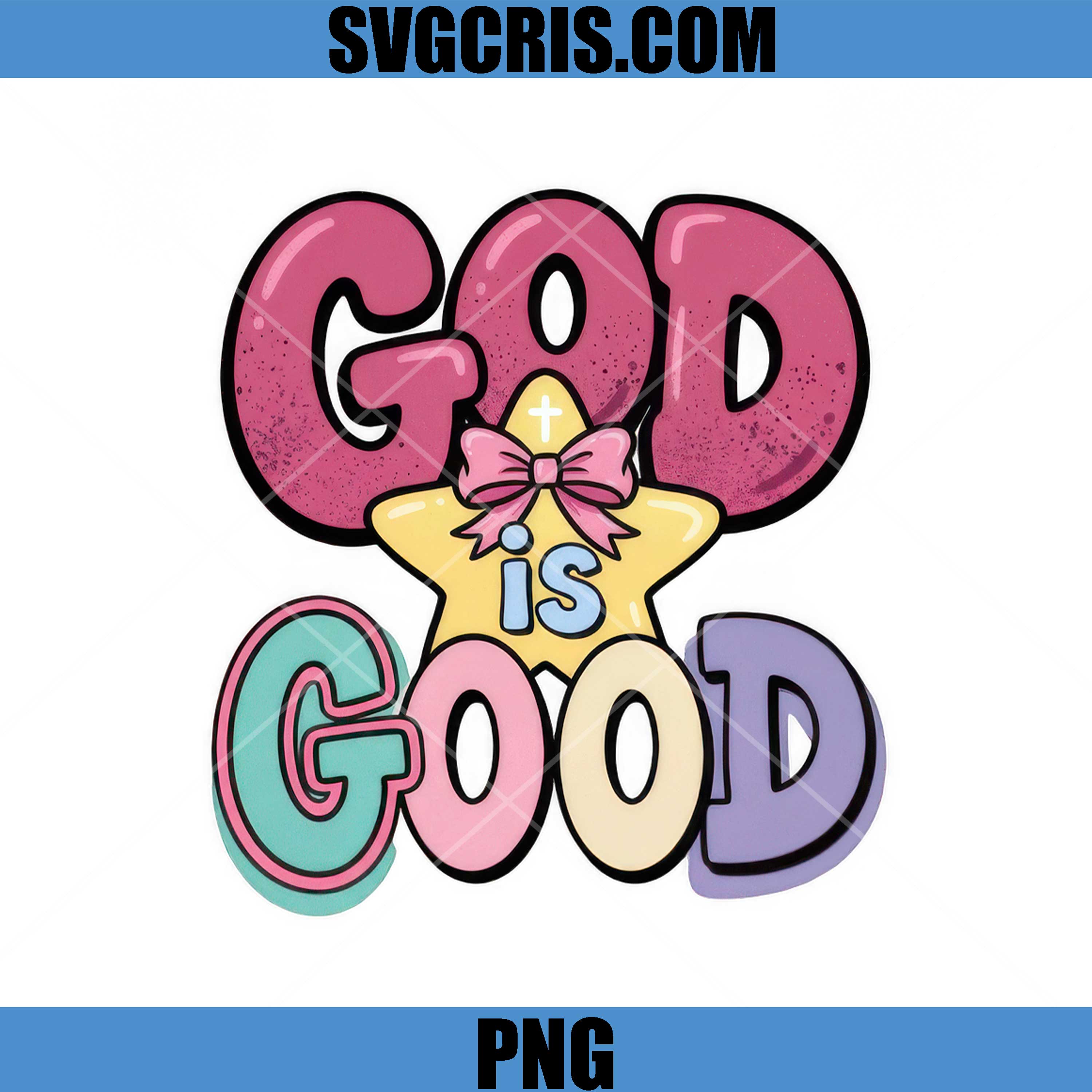 God Is Good PNG, Colorful Cartoon Letters PNG, Christian Cute Graphic PNG