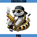Gangster Snake With Gun Gold Chain PNG, Street Style Snake Animal PNG