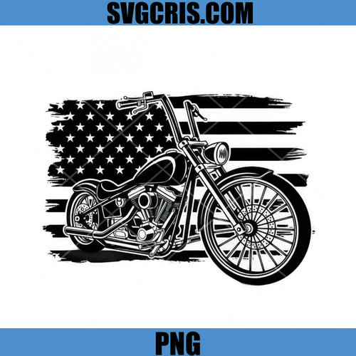 American Flag Motorcycle Vintage PNG, Biker USA Flag PNG